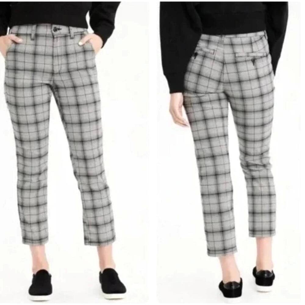 AMERICAN EAGLE Slim Leg Glen Plaid Ankle Pants Trousers SZ 2